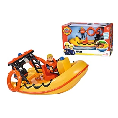 Immagine di SIMBA Vigile del fuoco Sam Neptune, Barca, 20 cm, con action figure Penny a partire dai 3 anni