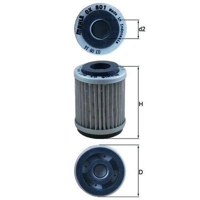 Immagine di MAHLE ORIGINAL OX 801 filtro olio Cartuccia