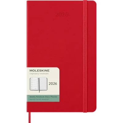 Immagine di Moleskine Weekly Planner, Agenda Settimanale 2026 12 Mesi Con Spazio Per Note, Copertina Rigida e Chiusura Elastica, Formato Large 13x21, Colore Rosso