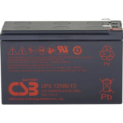Immagine di CSB Battery UPS 12580 high rate UPS12580F2 Batteria al Piombo 12 V 9.4 Ah AGM (L x A P) 151 99 65 mm Spina piatta 6,35 Esente da manutenzione,