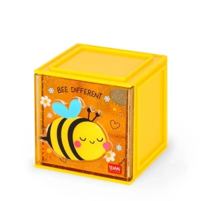 Immagine di Legami Box Componibile da Scrivania Cutie Cubes, Tema Bee, Organiser Scrivania, Portaoggetti, Foglio di Adesivi incluso, Impilabile, Multifunzionale, in ABS, 90 x 100 cm