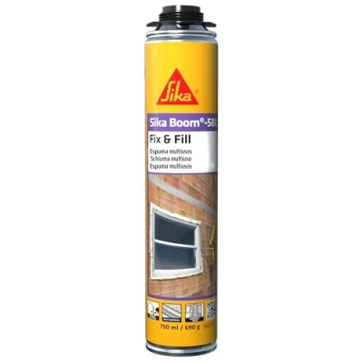 Immagine di Sika Schiuma espandibile Boom 580 poliuretanica autoestensibile per uso generale Applicata con pistola Pronto all&#039;uso Multiuso Interno ed esterno 750 ml