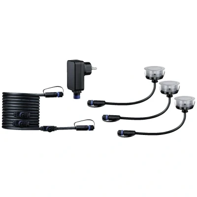 Immagine di Paulmann 94752 Sistema dilluminazione Plug&amp;Shine Kit base lampade LED incasso esterni (monocolore) 6 W Bianco caldo acciaio inox