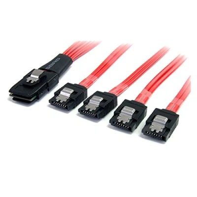 Immagine di StarTech.com Cavo SAS Serial Attached SCSI da 1 metro, adattatore SFF 8087 a 4 Latching SATA 1m (SAS8087S4100)
