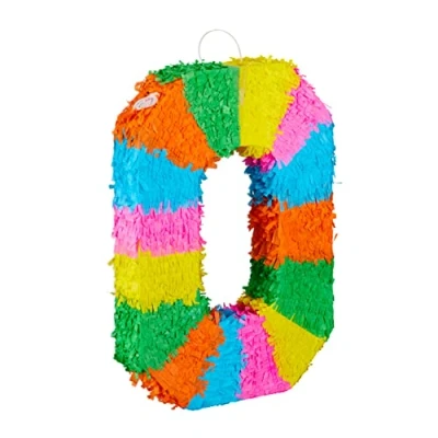 Immagine di Relaxdays Pignatta per Feste di Compleanno, Numero 0, da Appendere, Bambini e Adulti, Riempire, Colore Colorata, 10025189_912
