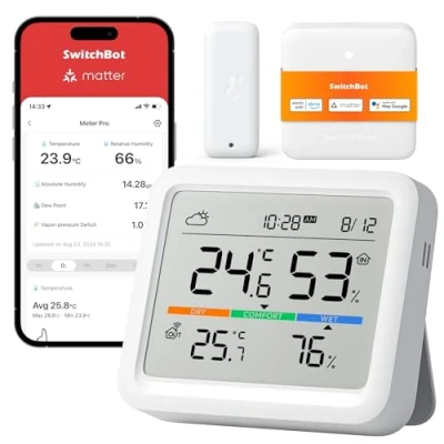 Immagine di SwitchBot Thermometer Hygrometer Digital F (Stazione Meteo(Kit))