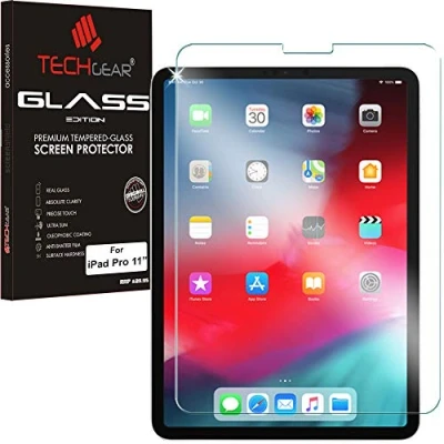 Immagine di TECHGEAR Vetro Temperato Compatibile con iPad PRO 11&quot; 2021/2020 / 2018, Air 4 Pellicola Protecttiva [Senza Bolle] [Durezza 9H] [Funziona Face ID &amp; Pencil ][Resistente]