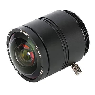 Immagine di Tangxi Obiettivo HD F1.2 da 12 MP, per Telecamere 3,2 mm, Lunghezza Focale Fissa, con Interfaccia CS Professionale CCTV, di Sorveglianza Sicurezza