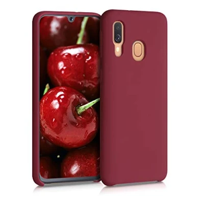 Immagine di kwmobile Cover per Samsung Galaxy A40 Custodia Back Case Smartphone in Silicone TPU Protezione Gommata rosso rabarbaro