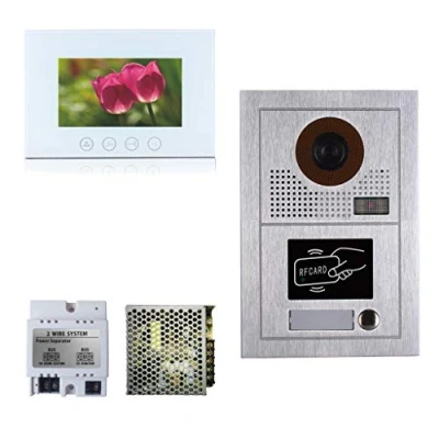 Immagine di VIDEOCITOFONO 2 FILI 1 3 4 MONITOR LCD TOUCH FAMILIARE BIFAMILIARE CONDOMINIALE TELECAMERA (Kit Monofamiliare Completo Bianco)