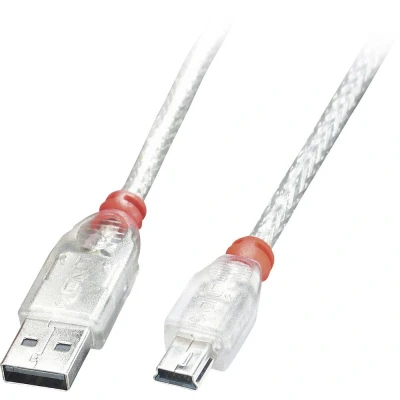 Immagine di LINDY Cavo USB 2.0 Spina A, Mini B 0.20 m Trasparente 41780