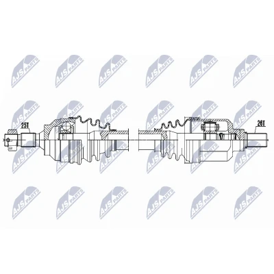 Immagine di NTY NPW CT 053 Albero motore / Semiasse Assale anteriore Sx 612 Trasmissione automatica CITROËN: C4 I Grand Picasso, Hatchback, Coupe