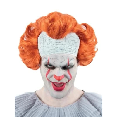Immagine di Smiffys IT Chapter 2, parrucca Pennywise, con testa calva in lattice