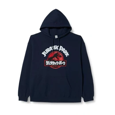 Immagine di Jurassic Park MEJUPAMSW027 Felpa con Cappuccio, Navy, XL Uomo