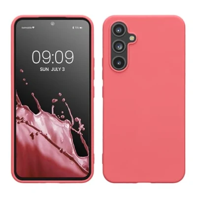 Immagine di kwmobile Custodia Compatibile con Samsung Galaxy A54 5G Cover Back Case per Smartphone in Silicone TPU Protezione Gommata corallo fluorescente