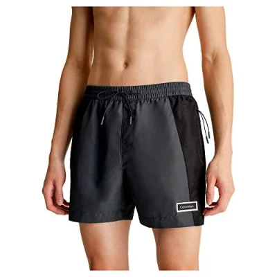 Immagine di Calvin Klein Swimwear Medium Drawstring CORE Solid Shorts da mare, Uomo, Taglia: Small, Oil grey