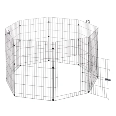 Immagine di Ferplast Recinto per Conigli FREERUN LARGE, Coniglio, Porcellino d&#039;india, Conigli, Recinzione Animali Domestici, Diametro 140 x 91,5 cm, con Maniglie e Porta, in Acciaio Antiruggine