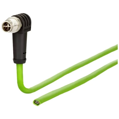 Immagine di Metz Connect 142M2XA0010 M12 cavo di rete, patch CAT 6A S/FTP 1.00 m Verde guaina in PUR, resistente agli acidi, allozono, ai raggi