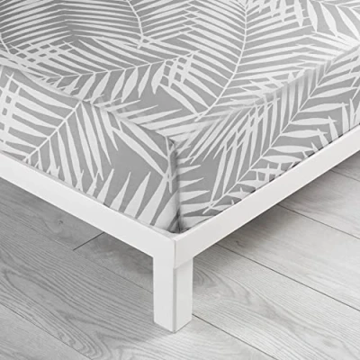 Immagine di douceur d&#039;intérieur, Lenzuolo con angoli elasticizzati (160 x 200 cm) Botania Grigio, 100% Cotone