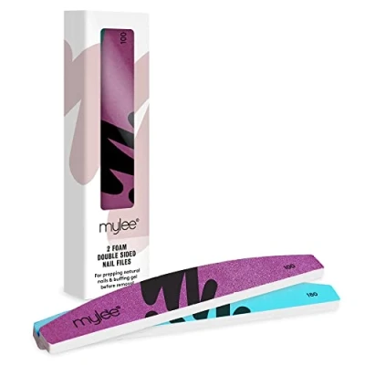 Immagine di Mylee Lima per Unghie a Doppia Grana 100/180 Confezione da 2 Manicure Professionale Casa, Adatte Acrilico, Naturali e Smalto Semipermanente, Prepara, Modella, Ripara