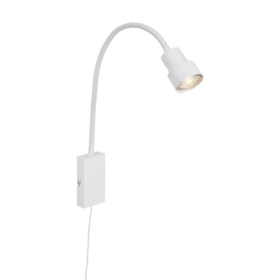 Immagine di Briloner lampada da comodino a LED, parete, lettura con braccio flessibile, interruttore on/off tramite funzione touch, 1 LED/GU10, 5 watt, 400 lumen, 3000 kelvin, metallo,