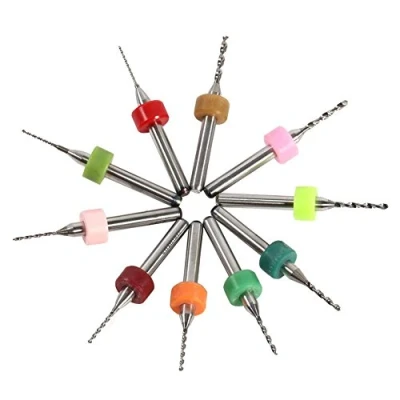 Immagine di 10pcs PCB Drill Bit Set Cemented Carbide Micro Spiral Bits 0.6 1.5mm for CNC Print Circuit Board