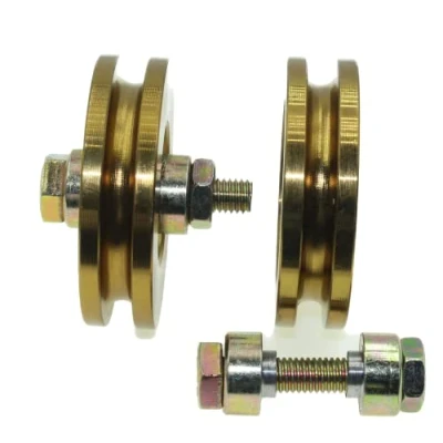 Immagine di (R59 6 10) Confezione da 2 ruote scorrevoli per cancelli 59 mm di diametro tondo in acciaio made EU (scanalatura cuscinetto 10 mm)