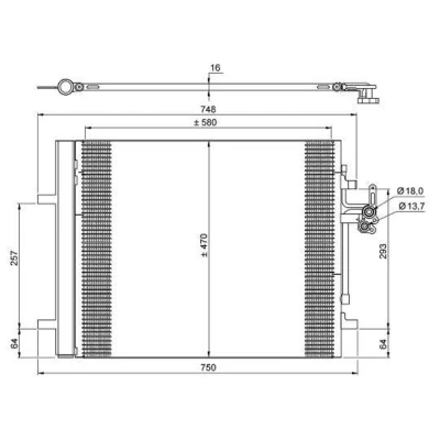 Immagine di NRF EASY FIT 35884 Condensatore con essiccatore, anello tenuta 18 13,7 Alluminio 580 VOLVO: XC70 II Station Wagon, V40 Hatchback, S80