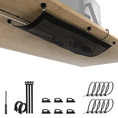 Immagine di Ultimate Setup Rete per la gestione dei cavi, sotto scrivania, cavi organizer nera, (OL1067)