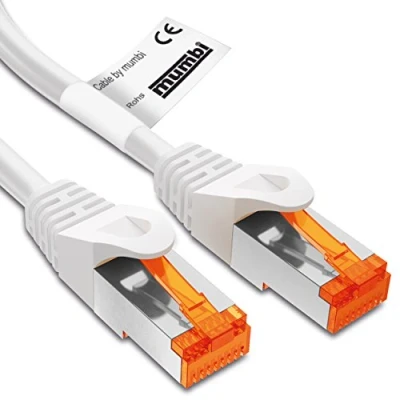 Immagine di mumbi 10513 Cat.6 FTP Cavo di Rete Ethernet Patch con connettori RJ 45 1.00m, Bianco (1x)