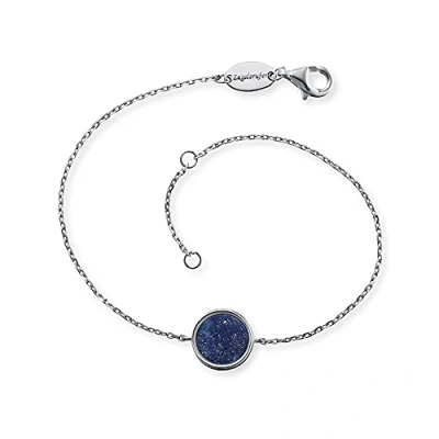 Immagine di Engelsrufer Bracciale da donna in Argento sterling e pietra potente, chiusura a moschettone, regolabile due lunghezze, senza nichel, 1 Stein, sterling, Lapislazzuli
