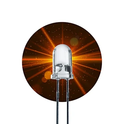 Immagine di Lumetheus Diodi LED 5mm Colori Arancione extra super luminoso 25.000 mcd 100 pezzi 2 3 V Pin Diodo ad emissione luminosa LEDs