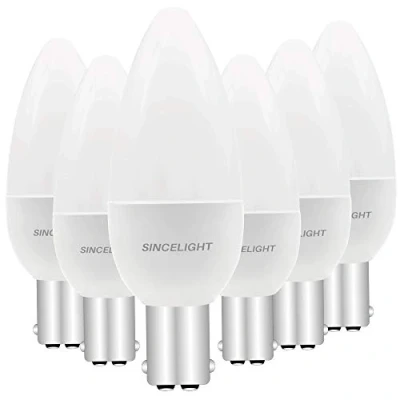 Immagine di Lampadina LED a candela B15 BA15D, forma B35 con diffusore lattiginoso, 5 Watt, bianco Netrual 4000K e RA≈92, alta resa cromatica, 500 lumen, equivalente 50 W, non dimmerabile, confezione da 6