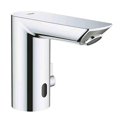 Immagine di GROHE Bau Cosmopolitan E elettronica a infrarossi per lavabo (scarico automatico, tubi di collegamento flessibili, dispositivo antiriflusso, con elettrovalvola integrata), cromata, 36453000
