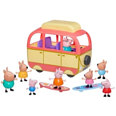 Immagine di Peppa Pig, visita l&#039;Australia in Camper, veicolo giocattolo per età prescolare, include 8 action figure, 4 accessori, dai 3 anni su [Esclusivo Amazon]