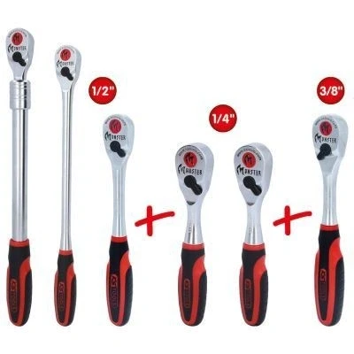 Immagine di KS TOOLS 935.0006 Serie di leve a cricco 10 (3/8&quot;), 12,5 (1/2&quot;), 6,3 (1/4&quot;)