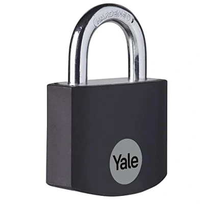 Immagine di Yale Lucchetto in alluminio YE3B/32/116/1/BK nero, corpo 32mm, arco acciaio, 3 chiavi