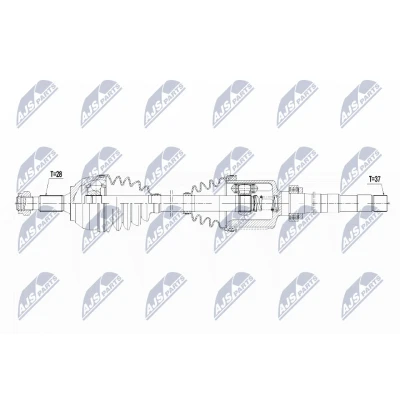 Immagine di NTY NPW CT 061 Albero motore / Semiasse Assale anteriore Dx 1010, 400 con supporto/cuscinetto CITROËN: C5 III Station Wagon, 3