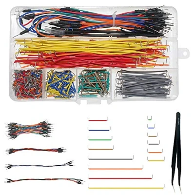 Immagine di WayinTop Breadboard Jumper Wires Assorted Kit, U Shape 14 Lunghezza Assortita + Solderless Flexible Cables M/M Pinzetta per Shield