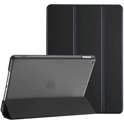 Immagine di Procase Cover per iPad 9 2021/8 2020/7 2019/iPad 10.2 Custodia[A2602 A2603 A2604 A2605 A2270 A2428 A2429 A2430 A2197 A2198 A2200], Smart Sottile Leggero Traslucida Smerigliata Nero Scuro