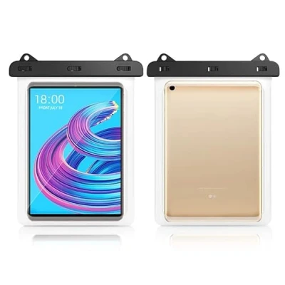 Immagine di Custodia impermeabile universale per tablet Samsung Galaxy S9 S8 S7 11&quot;, Tab A9+ 11&quot; A9 A8 10.5 A7 10.4 S6 Lite iPad Pro 11 Air 9.7 Surface Go 4 (trasparente)