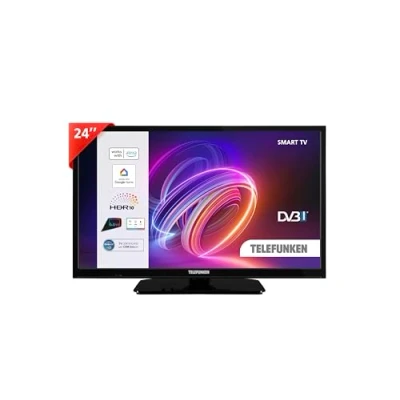 Immagine di TELEFUNKEN 2025 Smart TV 24&quot; HD Ready TE24553B45V2DZ, LED 24 Pollici con Alexa Integrata, Compatibile e Google Assistant, Digitale DVB T2, Dolby Vision HDR10, Audio