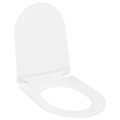 Immagine di vidaXL Copriwater Ammortizzato a Sgancio Rapido Regolabile Water Standard con Fori Robusto Tavoletta WC Silenziosa in Polipropilene Bianco