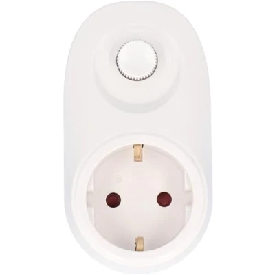 Immagine di UNITEC 47535 Adattatore spina con dimmer, dimmer presa per lampade alogene ad incandescenza e alta tensione fino a 280 watt, bianco