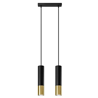 Immagine di SOLLUX lighting Loopez 3L Spotlight Lampada Da Soffitto A Sospensione, Paralume Cilindrico + Combinazione Di 2 Metalli, Lampadina GU10 Sostituibile, 3