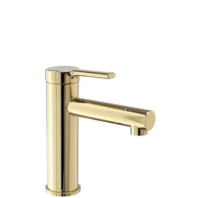 Immagine di Rea PIXEL GOLD RUBINETTO LAVABO BASSO Miscelatore da bagno in ottone monocomando caldo e freddo regolabile (Oro)