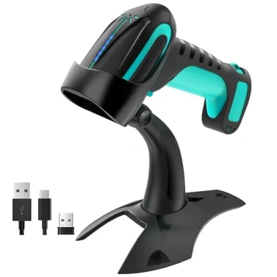 Immagine di Tera Pro lettore di codici a barre Bluetooth 2D QR wireless, 2500 mAh batterie incorporate estrema resistenza alle cadute pesanti, 8100 BU