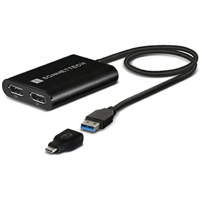 Immagine di SoNNeT DisplayLink Adattatore DisplayPort Dual 4K per Mac M1, M2 e M3 Thunderbolt USB3 DDP4K