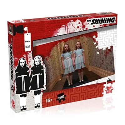 Immagine di Winning Moves Stephen King&#039;s The Shining 1000 Piece Jigsaw Puzzle Game, Assemblare i Grady Twins, Jack e Wendy, horror per adulti, regalo gli appassionati di