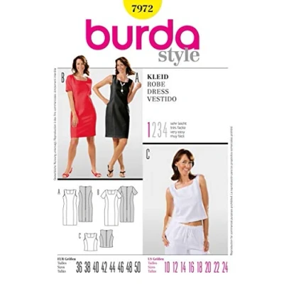 Immagine di Burda B7972 Cartamodello per Abito, 19 x 13 cm (Lingua Inglese)